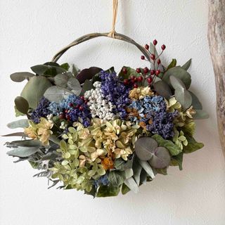 ドライフラワー スワッグ ガーランド❁1241ミモザ流木 花束 プレゼント