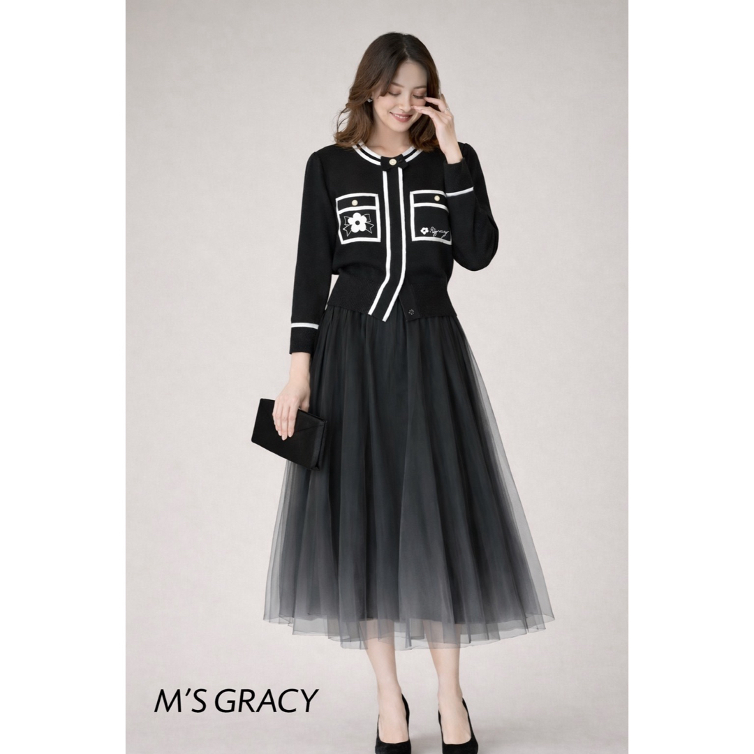 M'S GRACY - 美品2023インスタ掲載☆M'S GRACY パール牡丹花/ロゴ刺繍