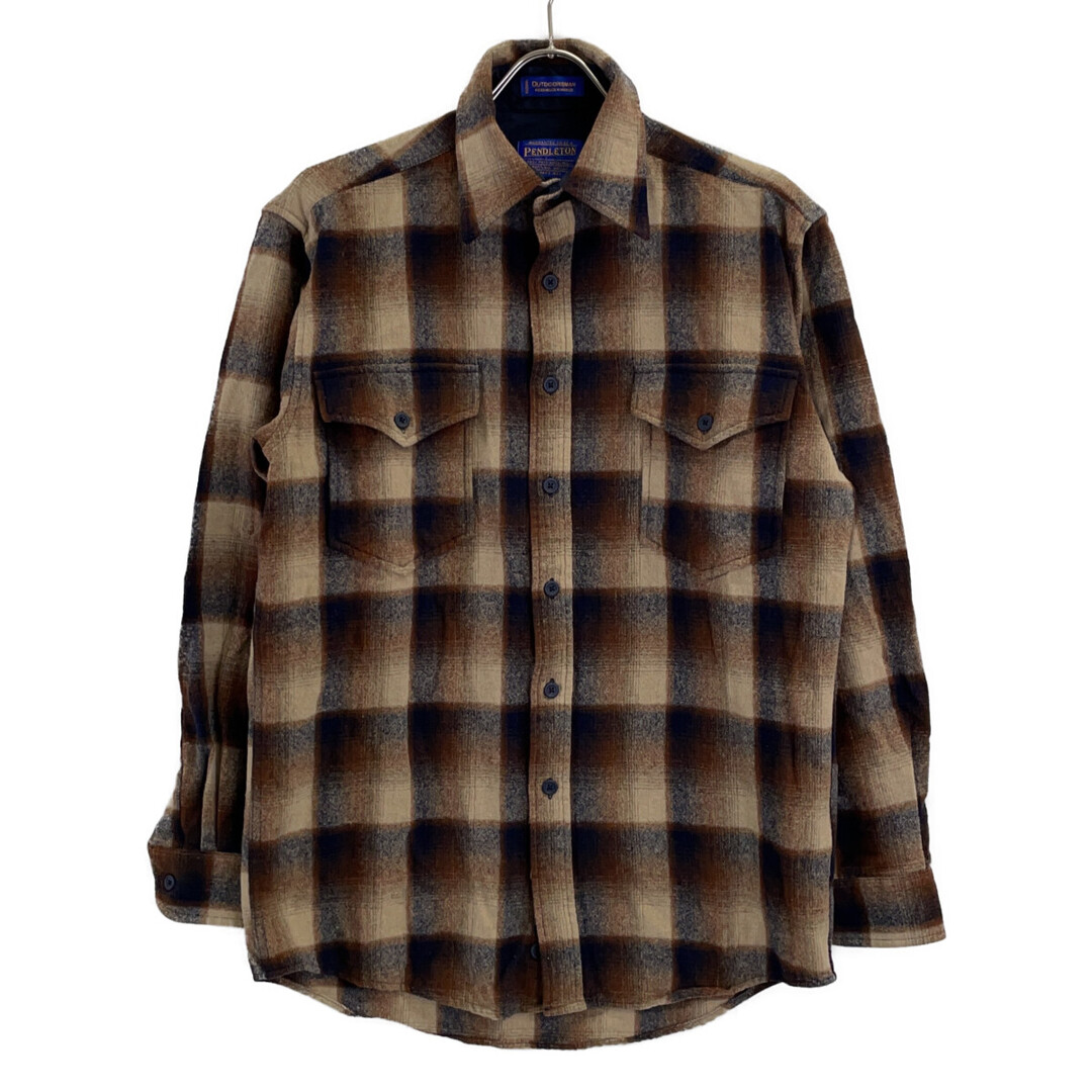 PENDLETON - ペンドルトン 90s~ OUTDOORS MAN ﾌﾞﾗｳﾝ ﾊﾞｰｼﾞﾝｳｰﾙ100