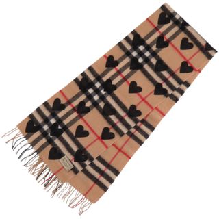 BURBERRY - バーバリー カシミヤ 白 アイボリー マフラー 無地 刺繍 の