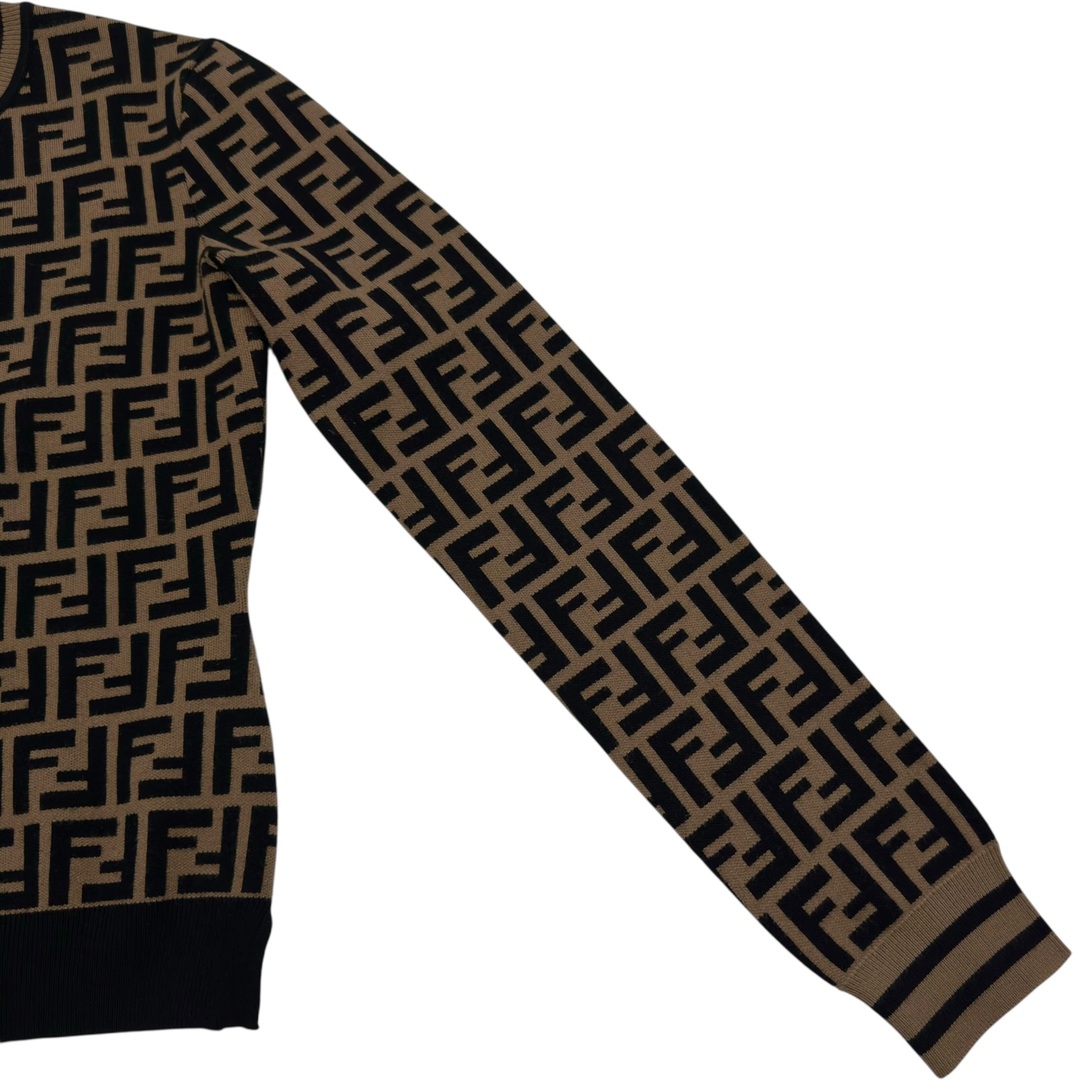 FENDI - フェンディ FENDI FF総柄長袖ニットセーター FZY703 ブラウン