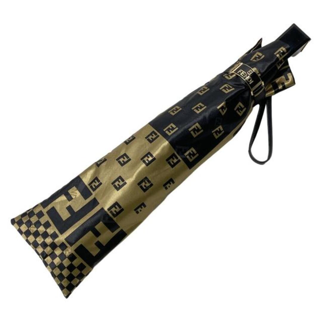 FENDI - FENDI(フェンディ) 折りたたみ傘 - ゴールド×黒 ズッカ柄