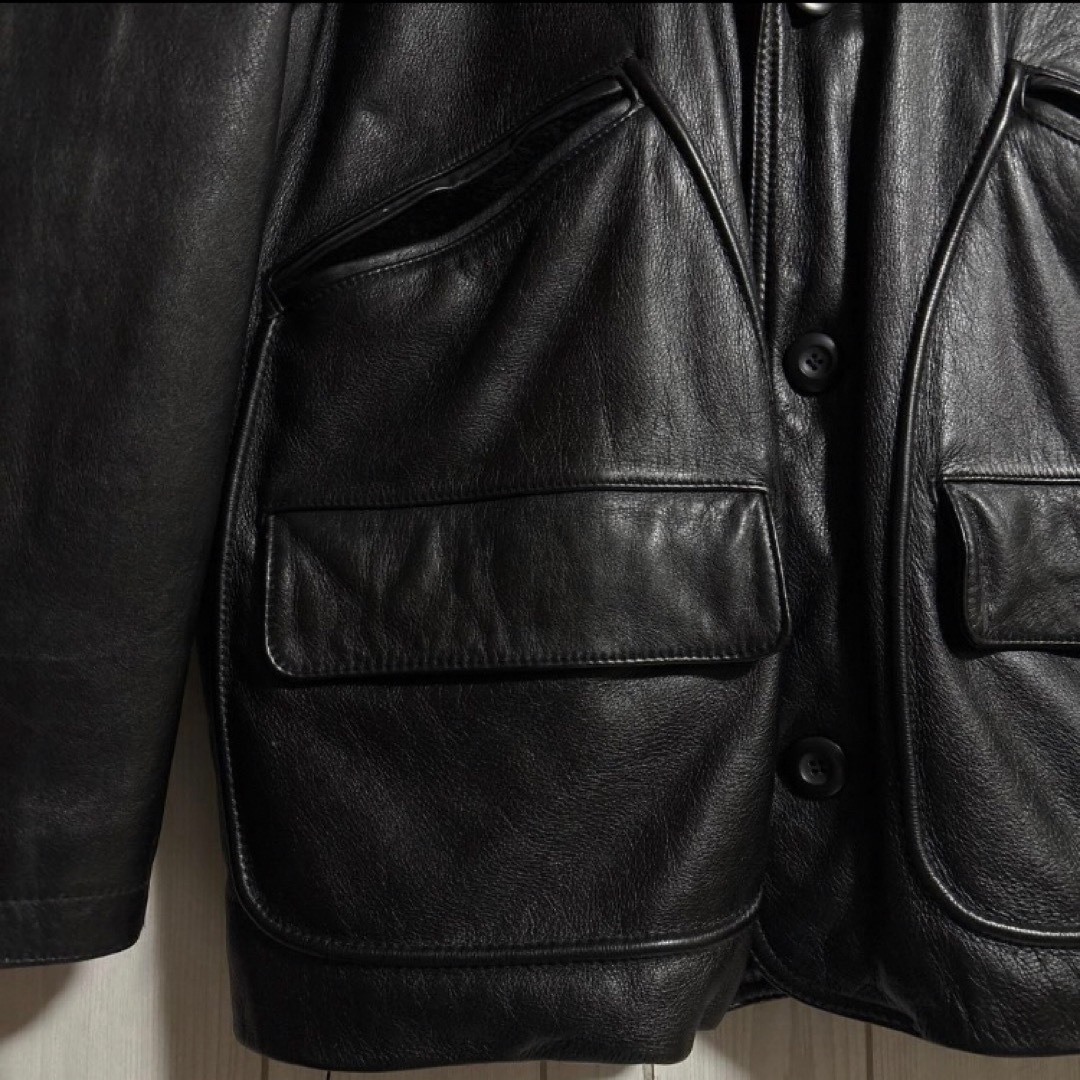 CHEVIGNON - 極上80s CHEVIGNON裏地チェック柄レザージャケットカー