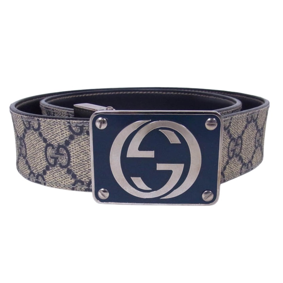 GUCCI - GUCCI グッチ GGスプリーム ロゴバックル レザー ベルト