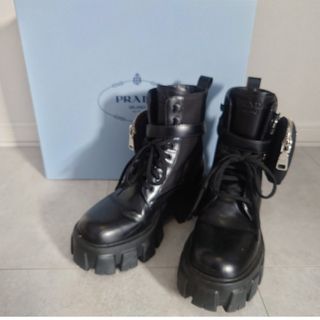 PRADA - PRADA プラダ ムートンブーツ 37ハーフ ベージュの通販 by