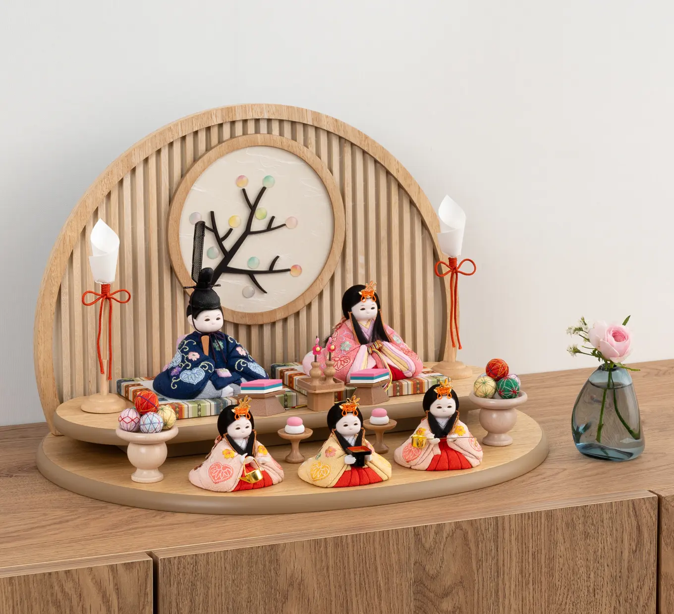 雛人形「雛道具 菱高三宝 ミニ（ナチュラル）」｜雛人形の通販 ふらここ