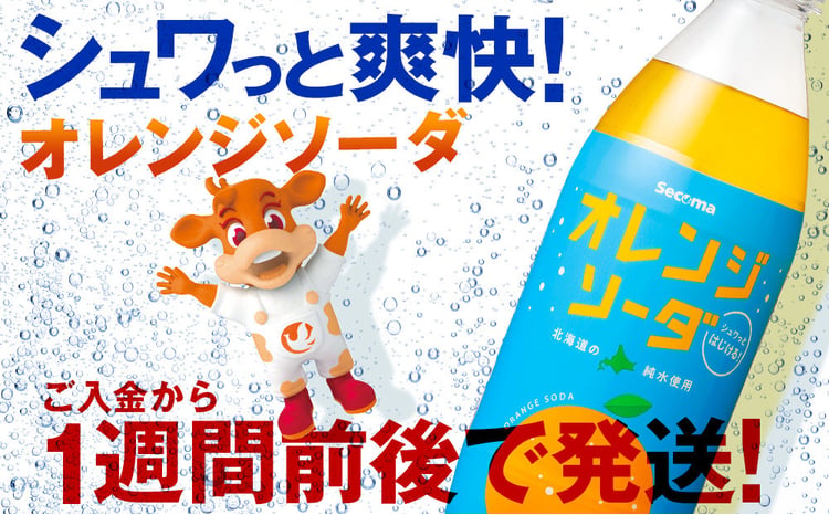 セコマ オレンジソーダ 500ml 24本 1ケース 北海道 千歳製造 期間限定