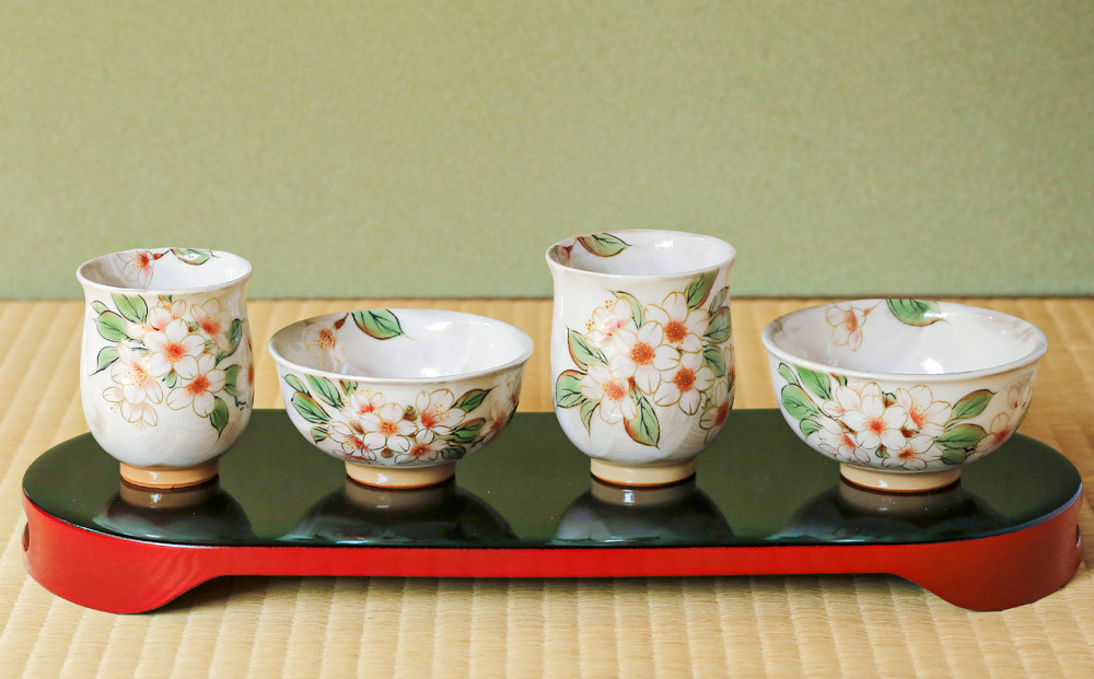 陶あん】京焼・清水焼 夫婦ふくりん茶碗・ふくりん湯呑セット - 京都府