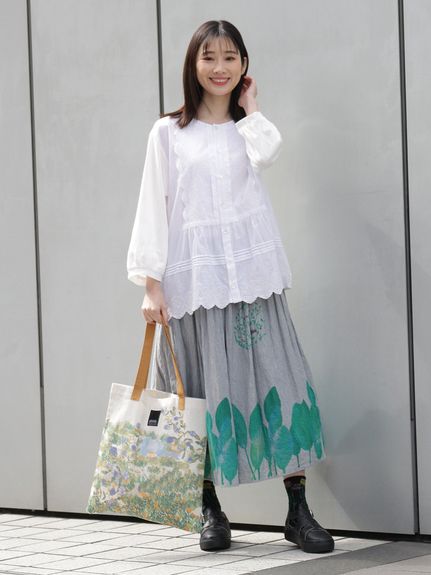 エンブロイダリーレース×天竺ブラウスカーディガン（ブラウス）｜SUPER