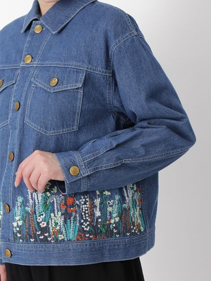 メドウガーデン刺繍 デニムジャケット（デニムジャケット・Gジャン