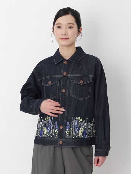 メドウガーデン刺繍 デニムジャケット（デニムジャケット・Gジャン