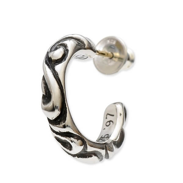 クロムハーツ(Chrome Hearts) シルバーピアス EARRING HOOP-SCROLL-SML