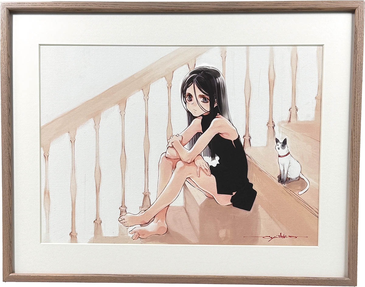 3154] 大槍葦人 直筆サイン入りカラー複製イラスト