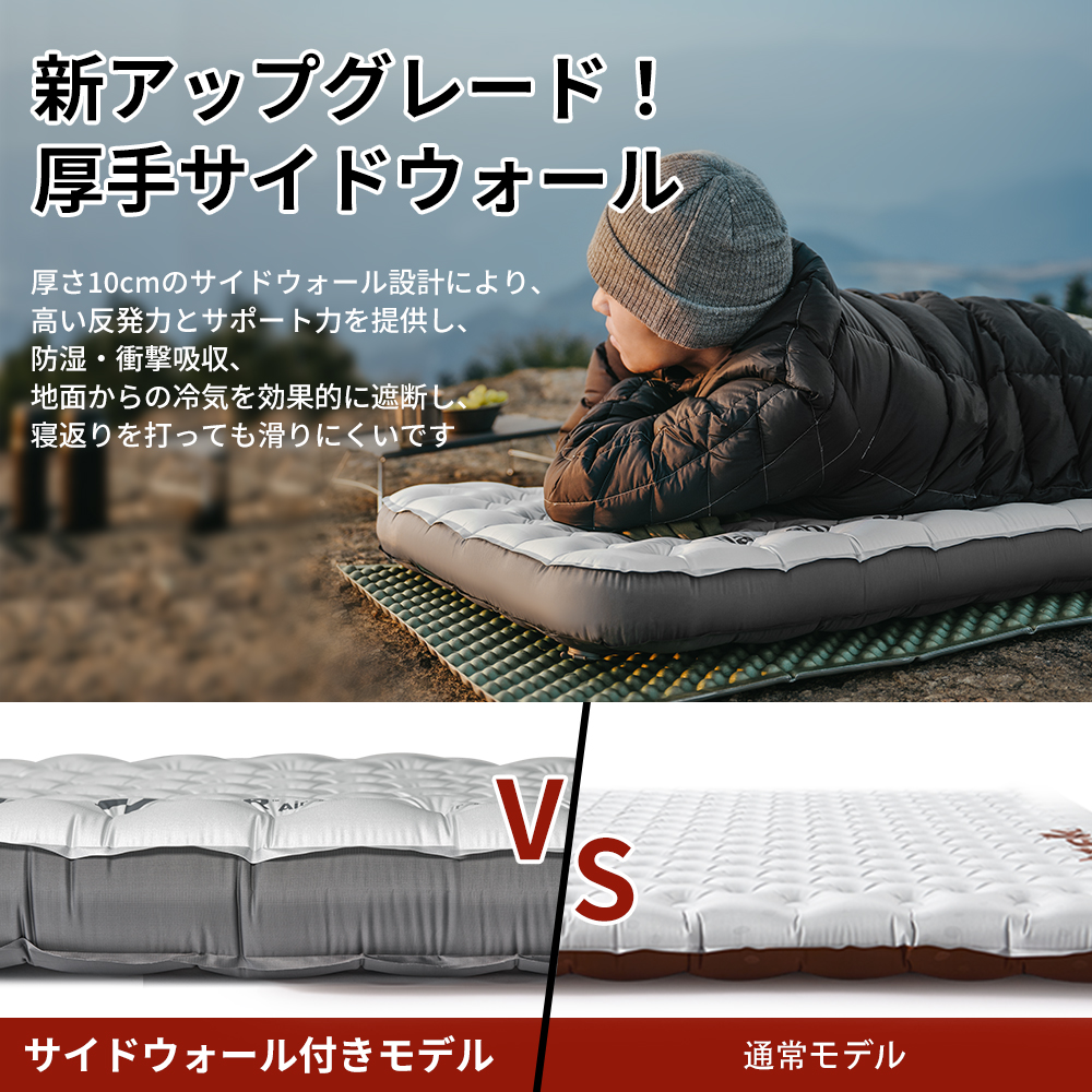 Naturehike R6.5 エアマット 高R値 超軽量 厚手10cm コンパクト 収納袋