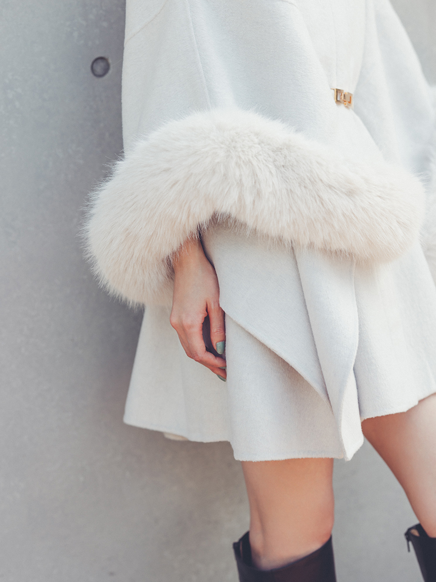 ファー付きミドルケープコート(コート)｜アウター｜SNIDEL(スナイデル