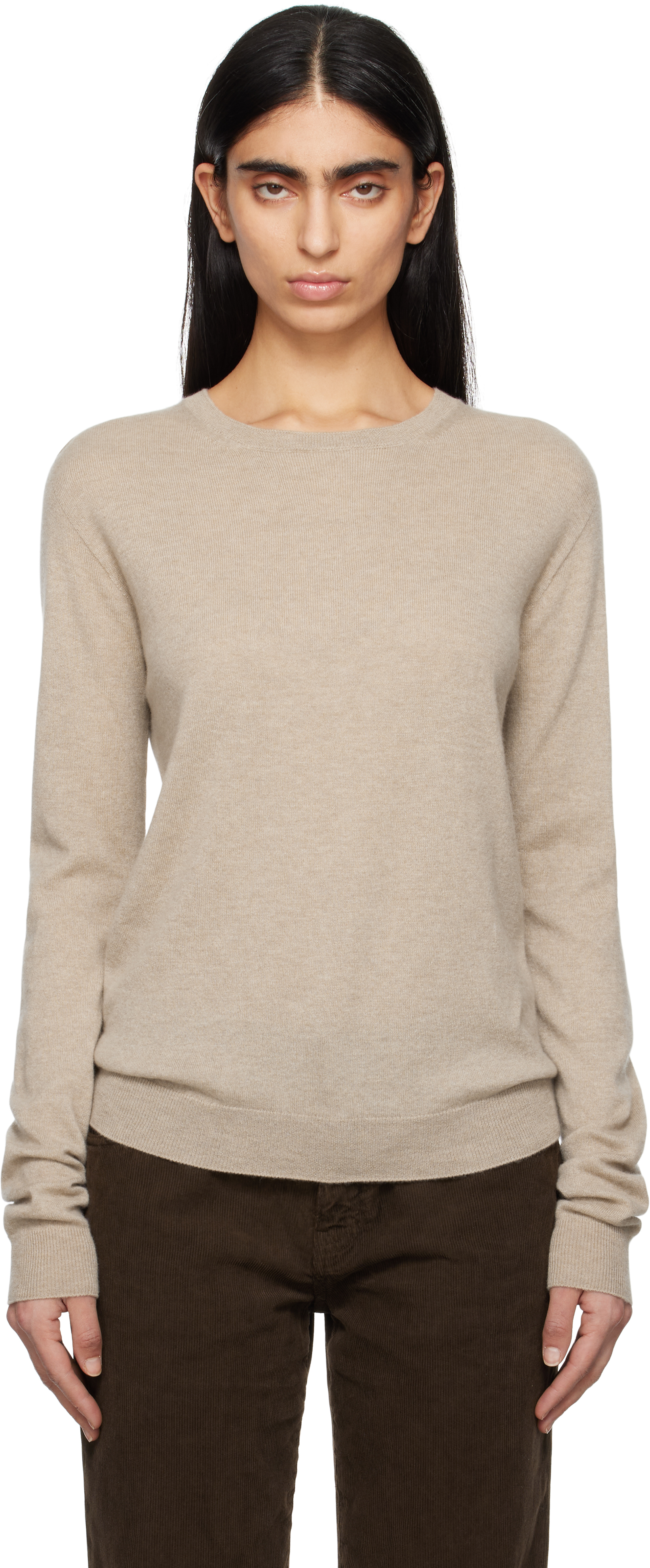 The Row: Beige Jazor Sweater | SSENSE