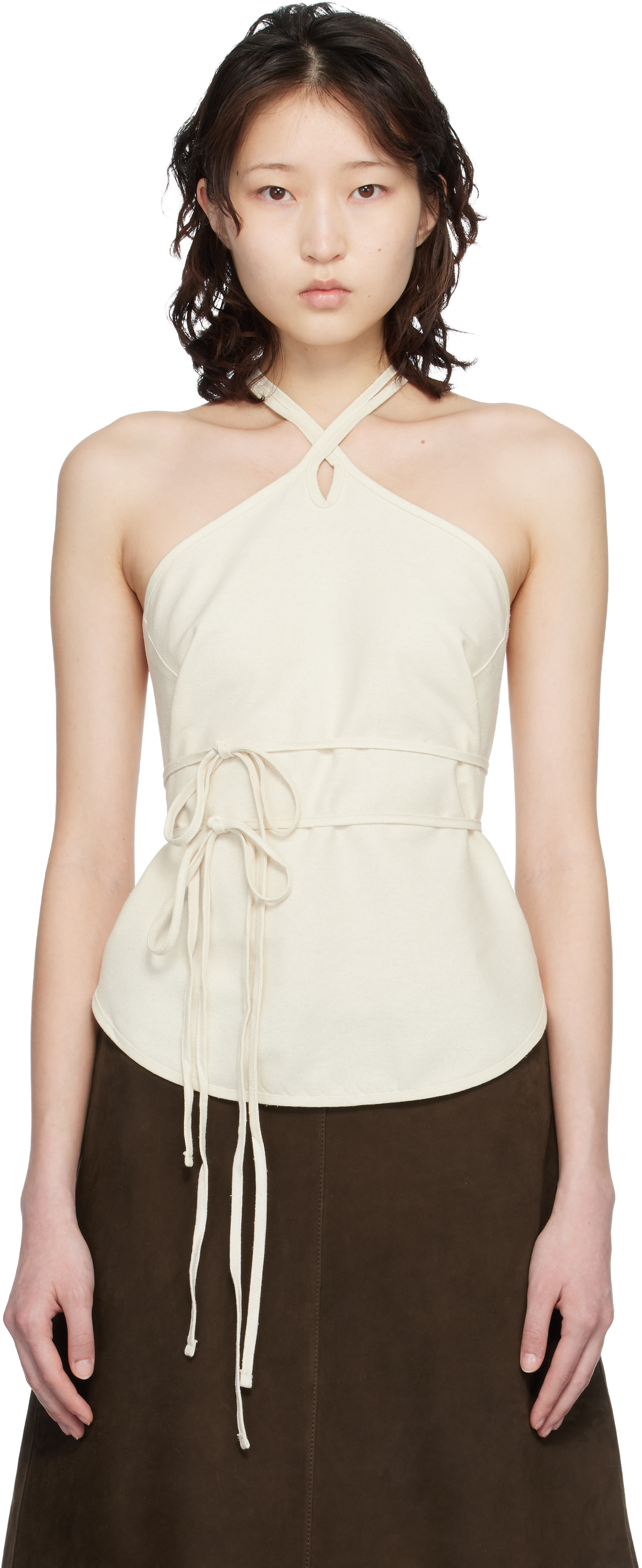 Baserange: Off-White Wild Silk Mar Top | SSENSE