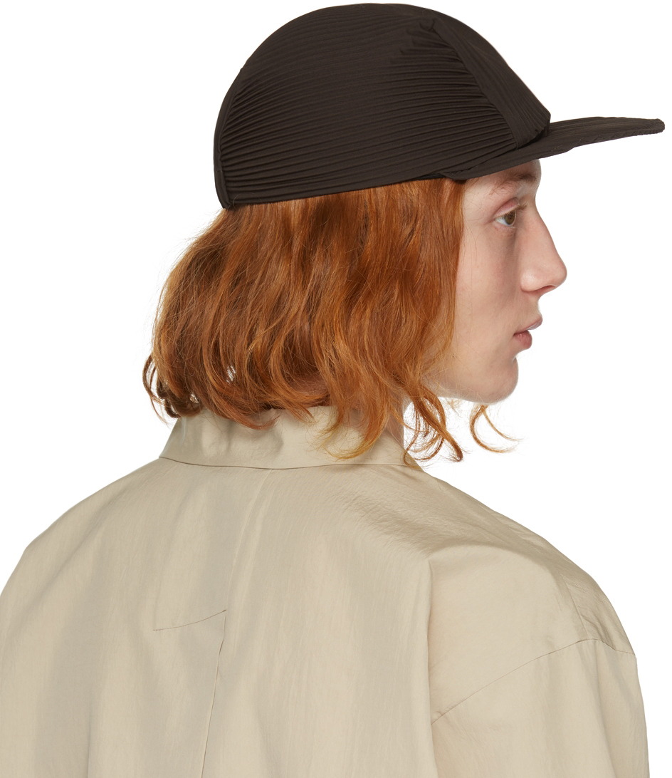 Homme Plissé Issey Miyake Brown Pleats Cap | Smart Closet