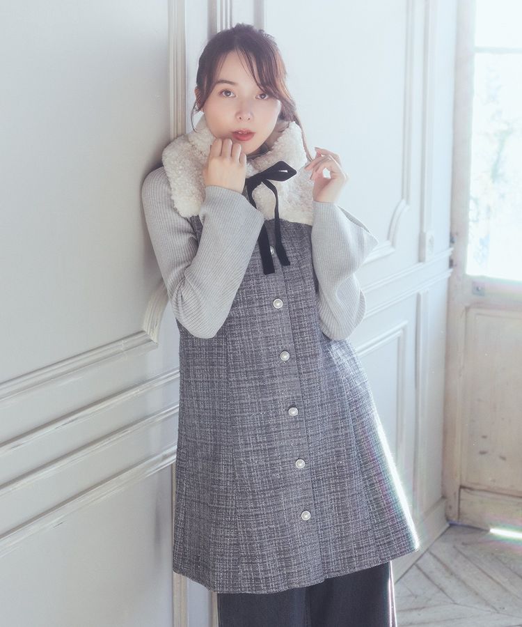 ツイードミニワンピース/earth music&ecology（アース ミュージック