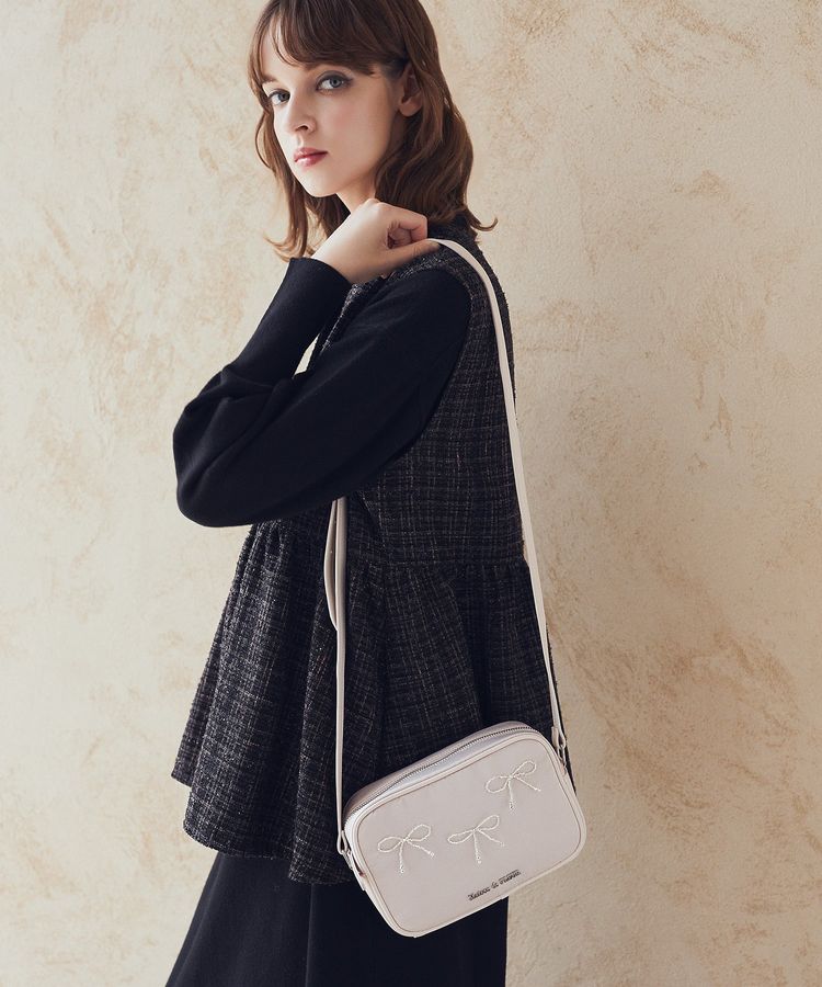 ビジューリボンスクエアショルダーバッグ/Maison de FLEUR（メゾン ド