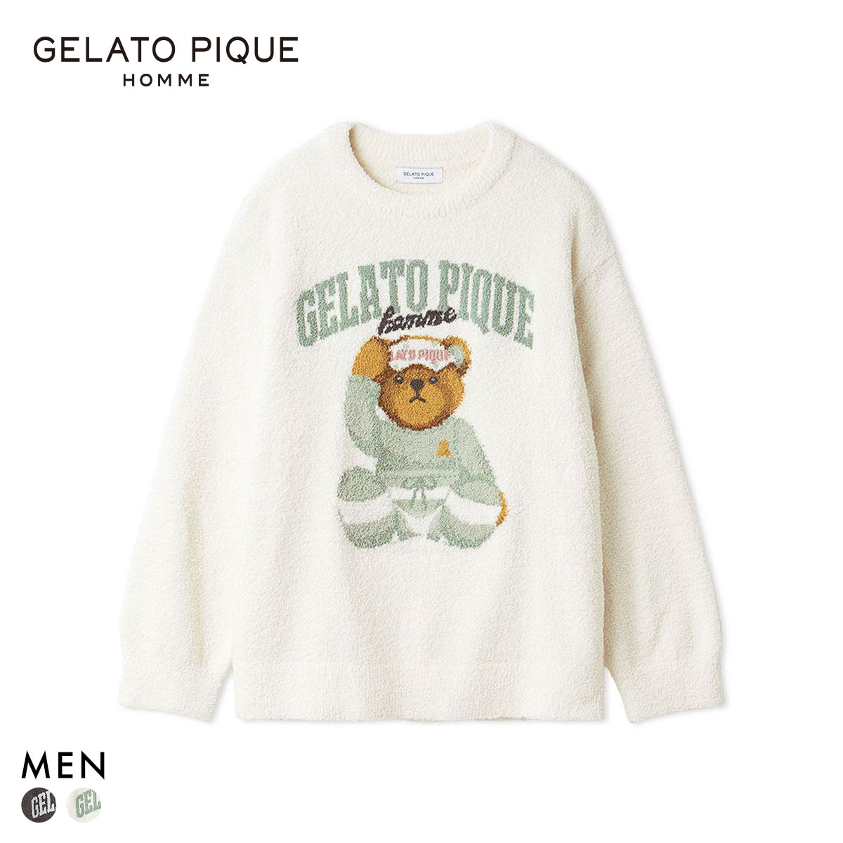 ジェラートピケ オム メンズ べビモコグッドモーニングベアプル