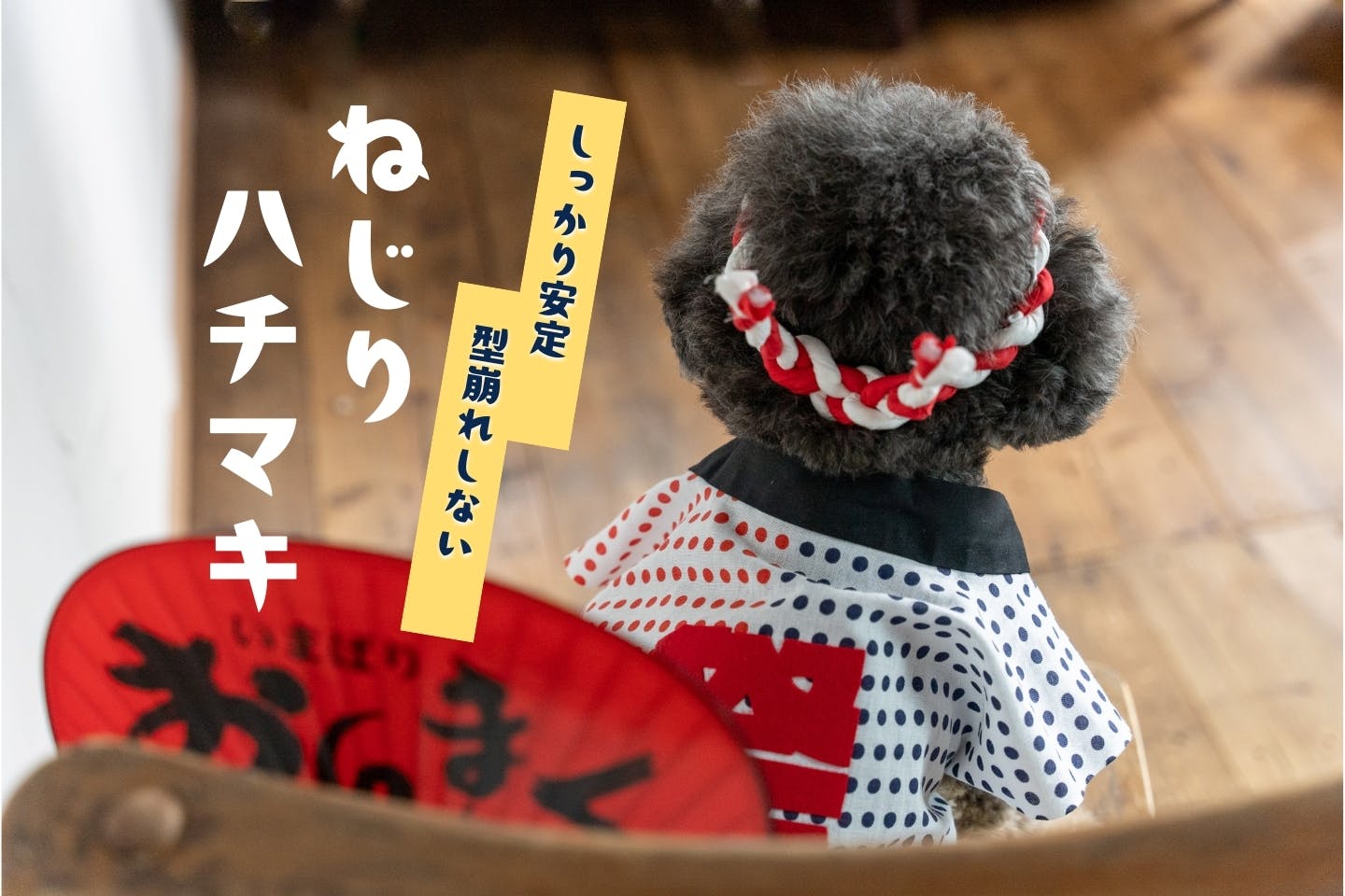 カインズのビニールロープで作る、犬用ねじりはちまき。超簡単なのに