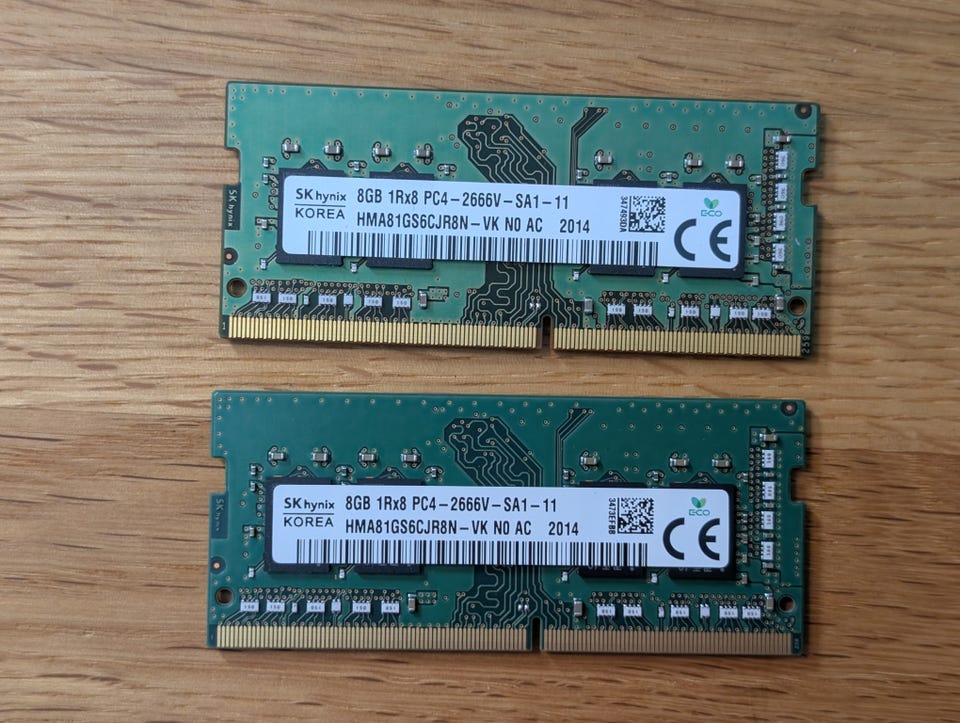 SK hynix 16GB (2x8GB) DDR4 SO-DIMM 1Rx8 2666MHz – Peliläppärin