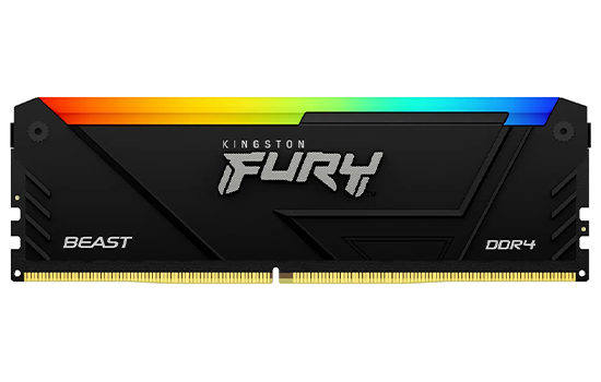 Memória DDR4 Kingston Fury Beast, RGB, 32GB, 3200Mhz, Black