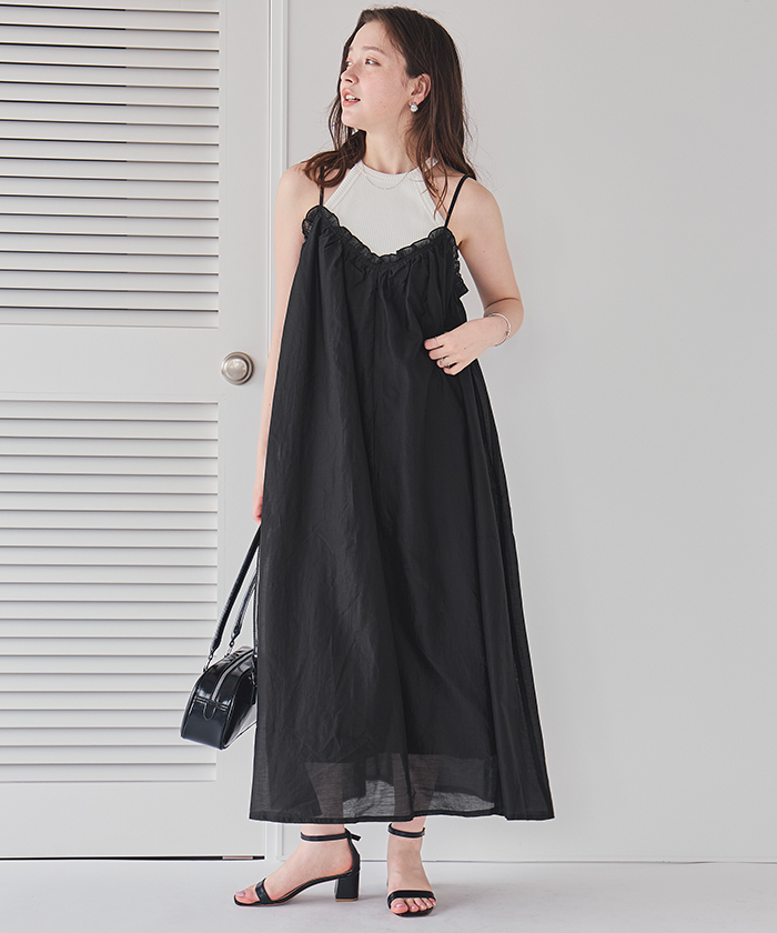 フリルデザインキャミソールワンピース | titivate
