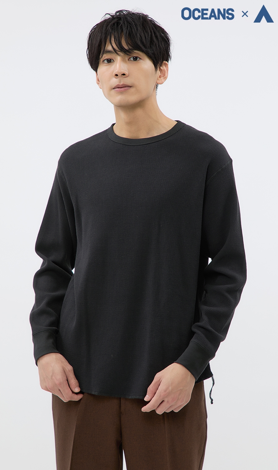 ワッフルロングスリーブTシャツ《綿100%》 (7742719-06) | OCEANS × A