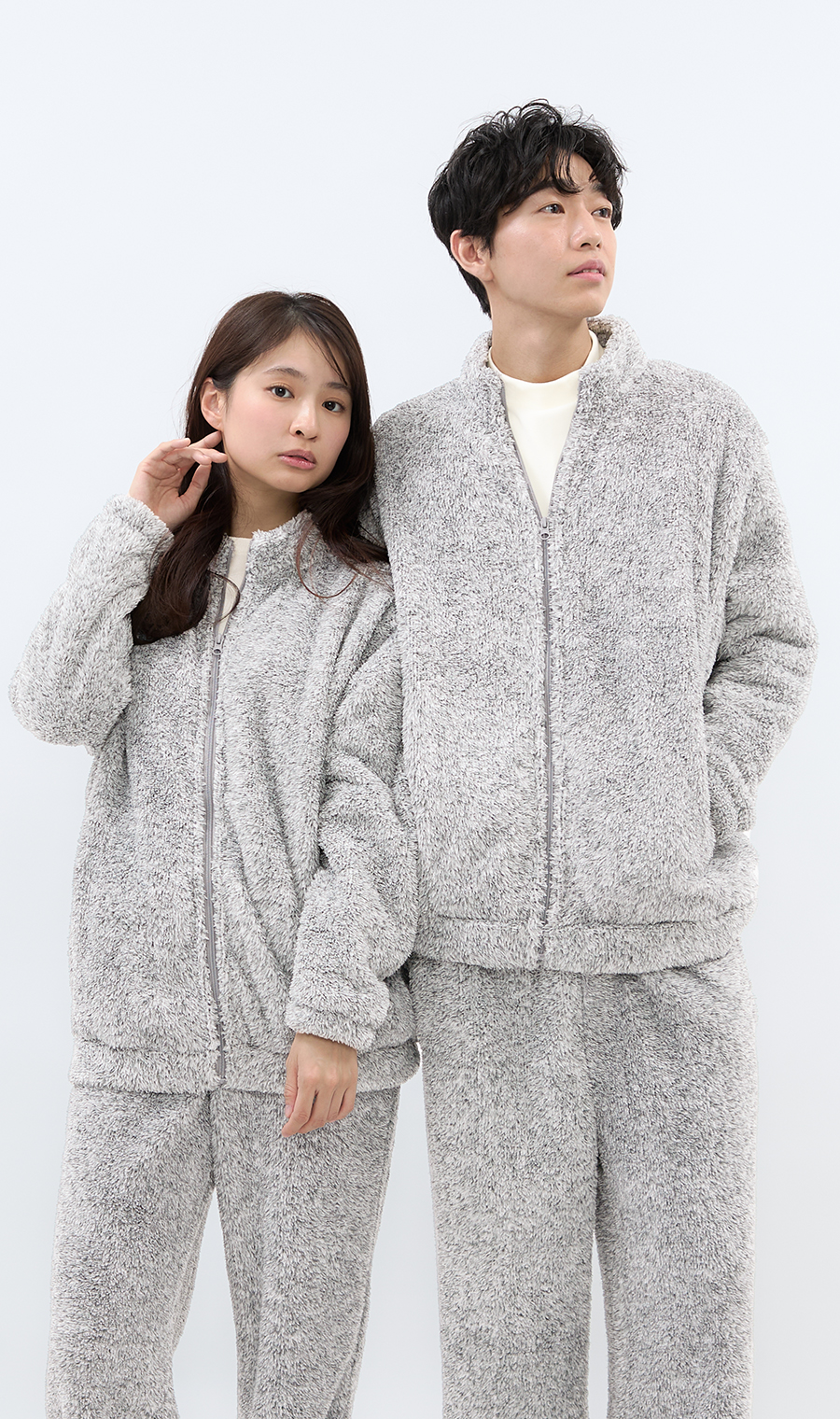 男女兼用】ほかリッチミックスフリースフルジップ【セットアップ着用可