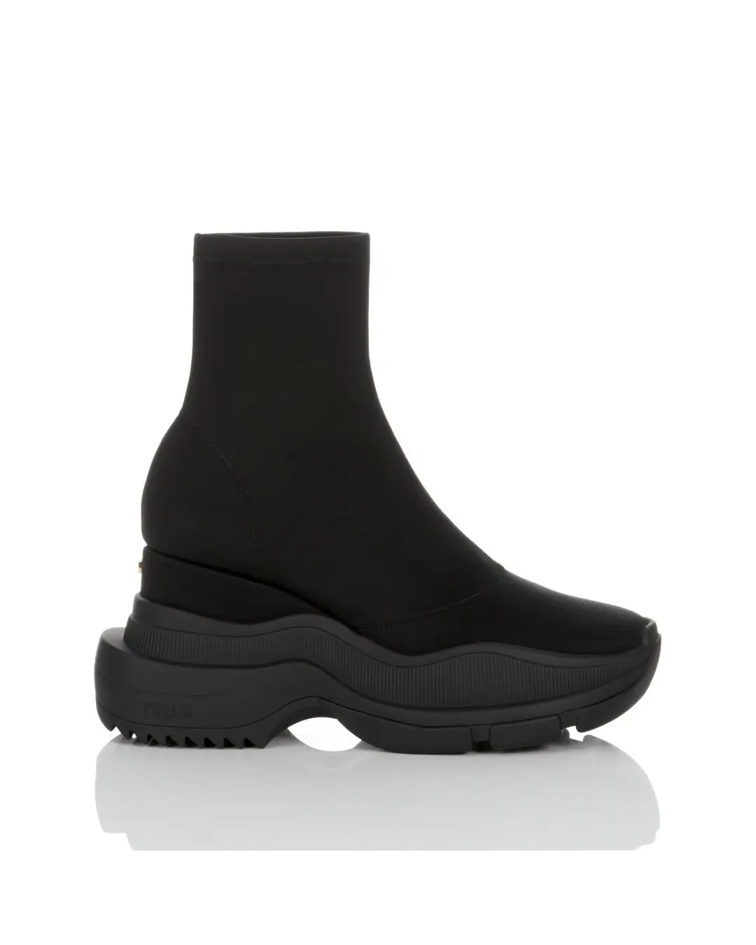 YELLO / TOKYO BLACK DOUBLE SNEAKER LONG BOOTS 2024