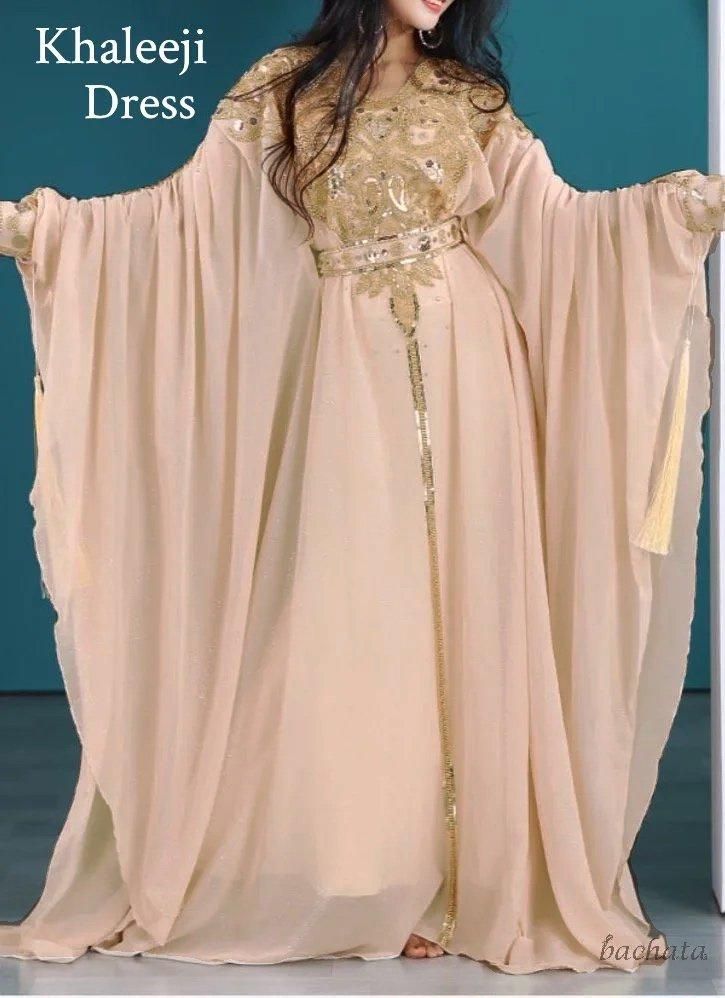 ベリーダンス ハリージドレス ベージュ 5001 - bachata ベリーダンス