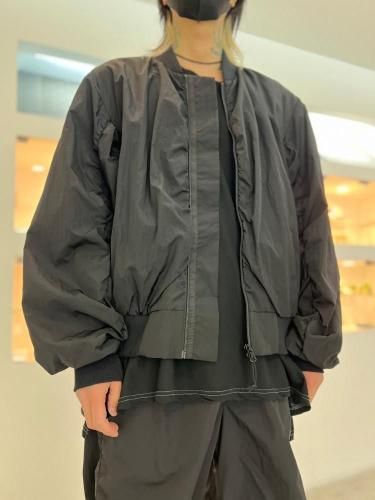 LAD MUSICIAN / VINTAGE NYLON CHAMBRAY MA-1 / BLACK - LAD MUSICIAN