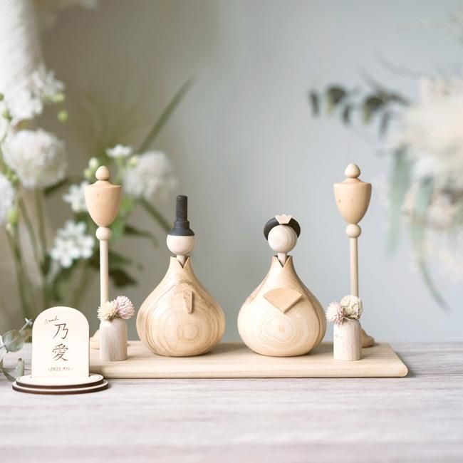 Wooden Hina Doll set x Fete Special (木製ひな人形+ネームプレート