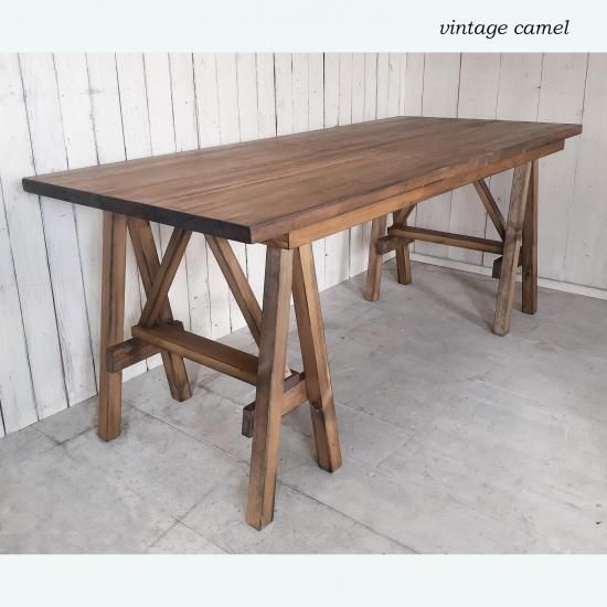 アンティーク風 無垢材 アトリエテーブル DK-050 トリアン馬脚／作業台