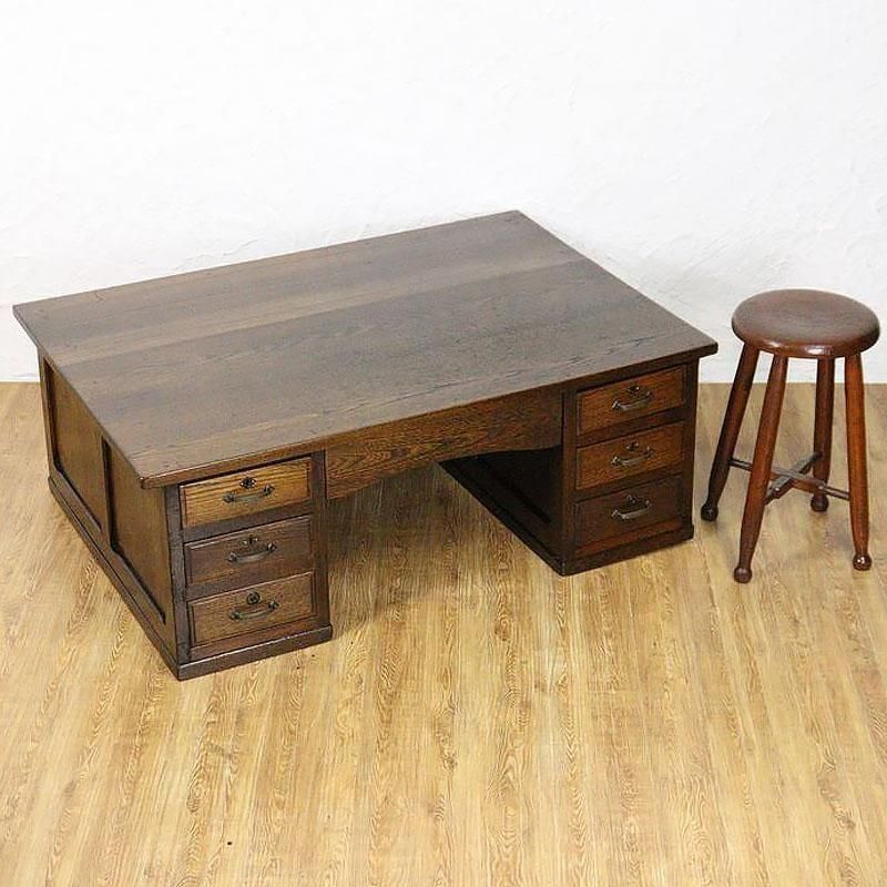 座机 文机 和風 収納力 大正昭和初期 幅106.5cm