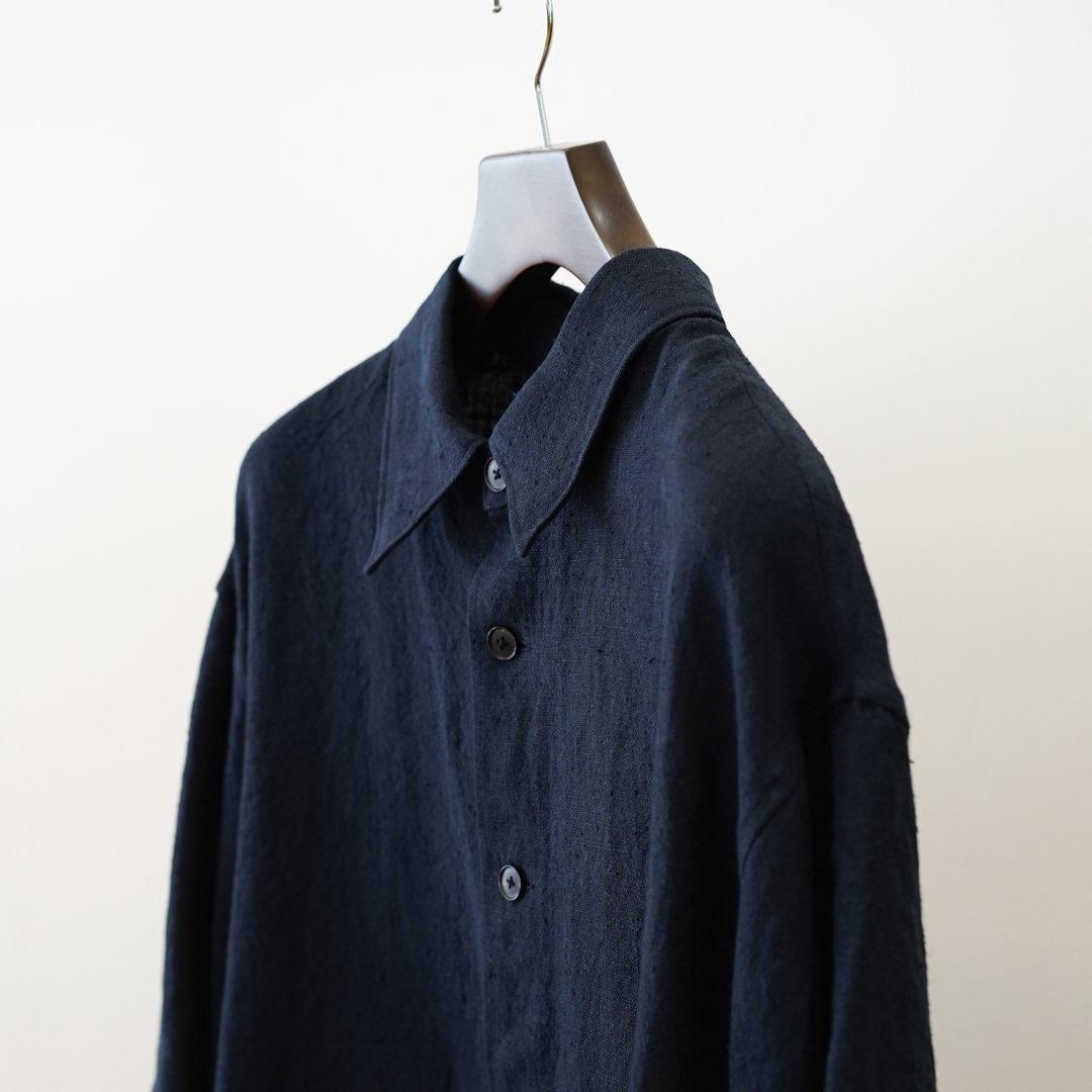 AURALEE (オーラリー)Linen Silk Tweed Half Sleeve Shirt(A24SS01LS
