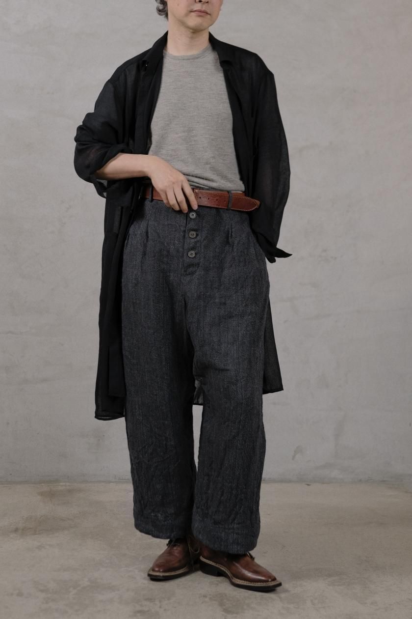 YUTA MATSUOKA ホックパンツ 24s12tptbl | 中白リネンシャンブレー