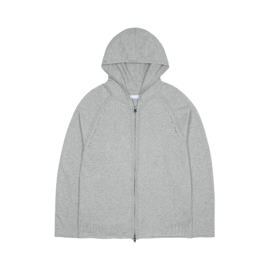 SAN SAN GEAR | サンサンギア KNIT ZIP-UP HOODIE MELANGE GREY