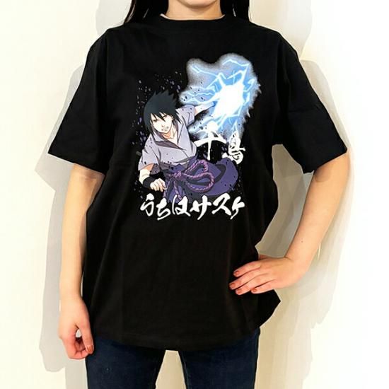 NARUTO(ナルト) うちはサスケ千鳥 Tシャツ(ブラック) Lサイズ アパレル