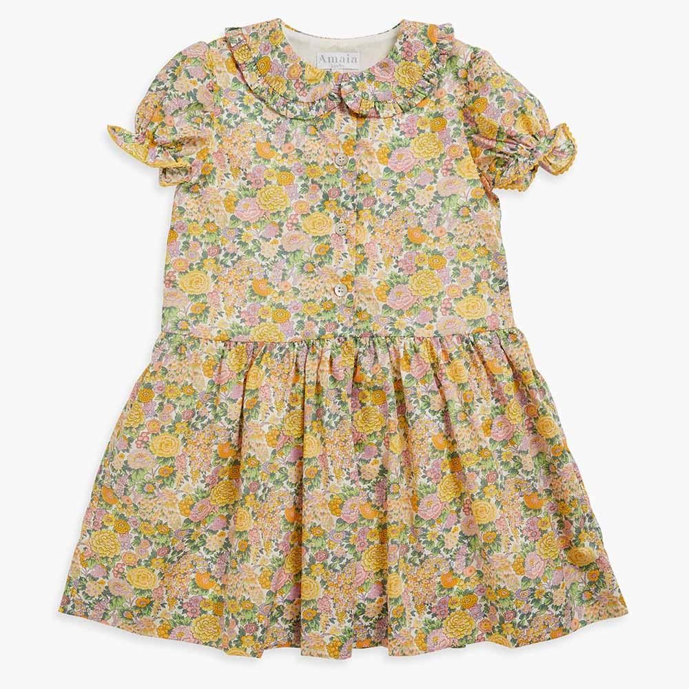 Amaia Kids - Marjorie dress - Liberty Yellow/Pink アマイアキッズ