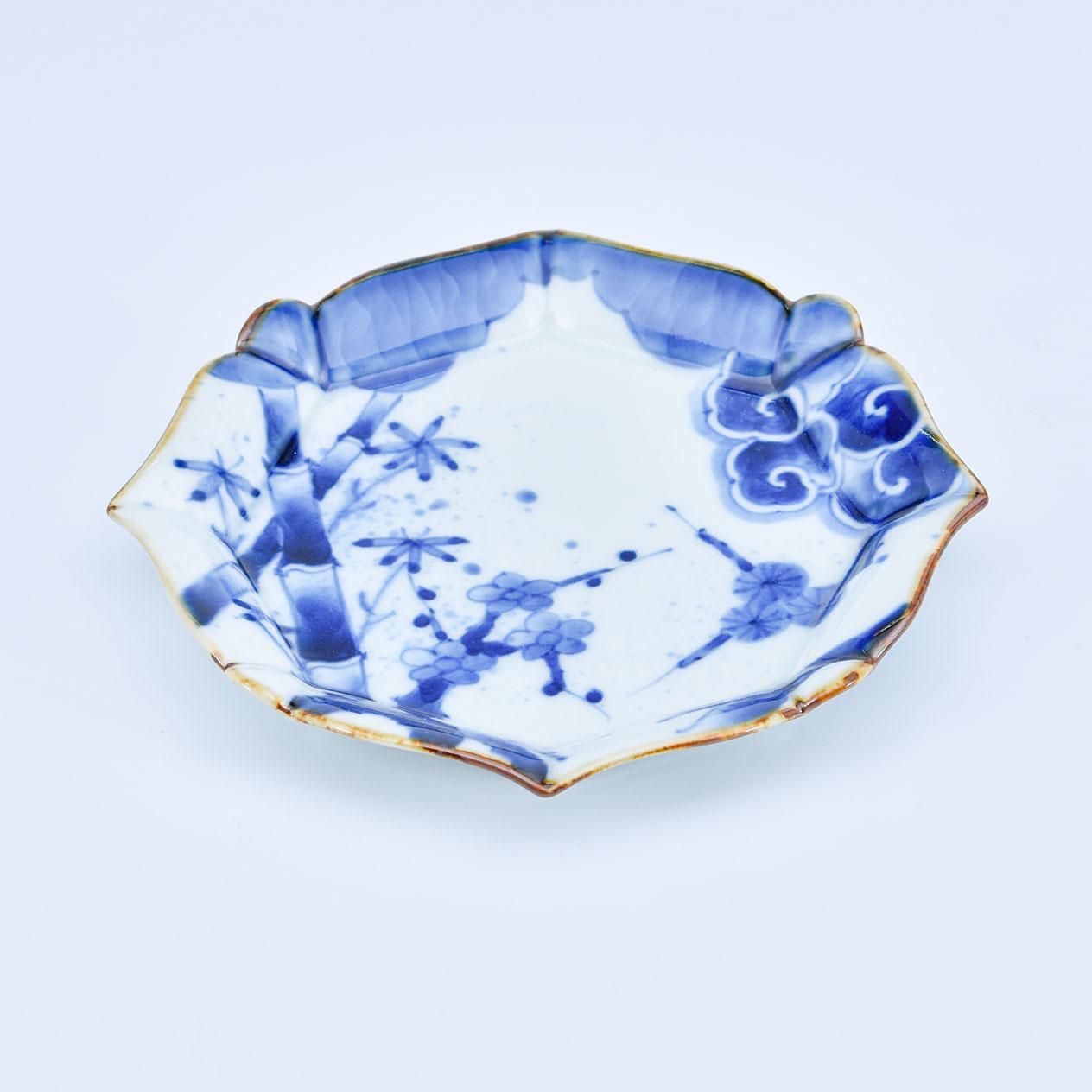 松竹梅 輪花銘々皿 | 上品さと可愛らしさ - 有田焼のまるぶん