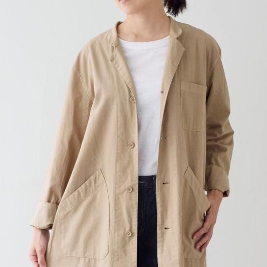 アトリエコート atelier coat インディゴ | 綿麻のアトリエコート