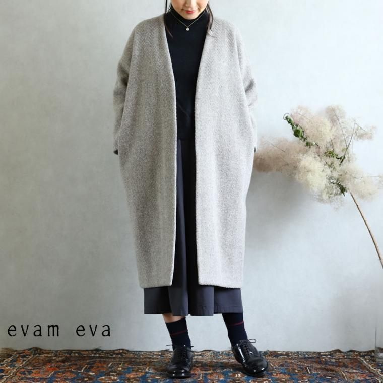 evam eva(エヴァム エヴァ)【2019aw新作】 ウールツイードローブコート