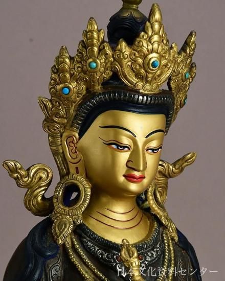 金銅加彩の金剛手菩薩(＝金剛薩埵)チベット密教