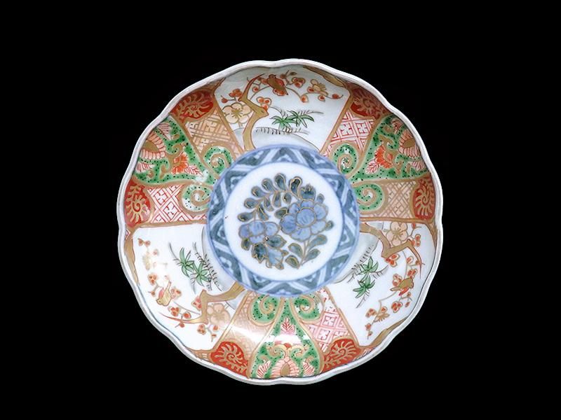 古伊万里 金襴手 牡丹に松竹梅図 4寸皿 5枚セット