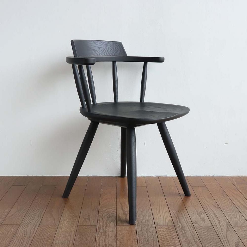 アームチェア(回転)/DC341/ナガノインテリア/ブラック塗装｜三島家具