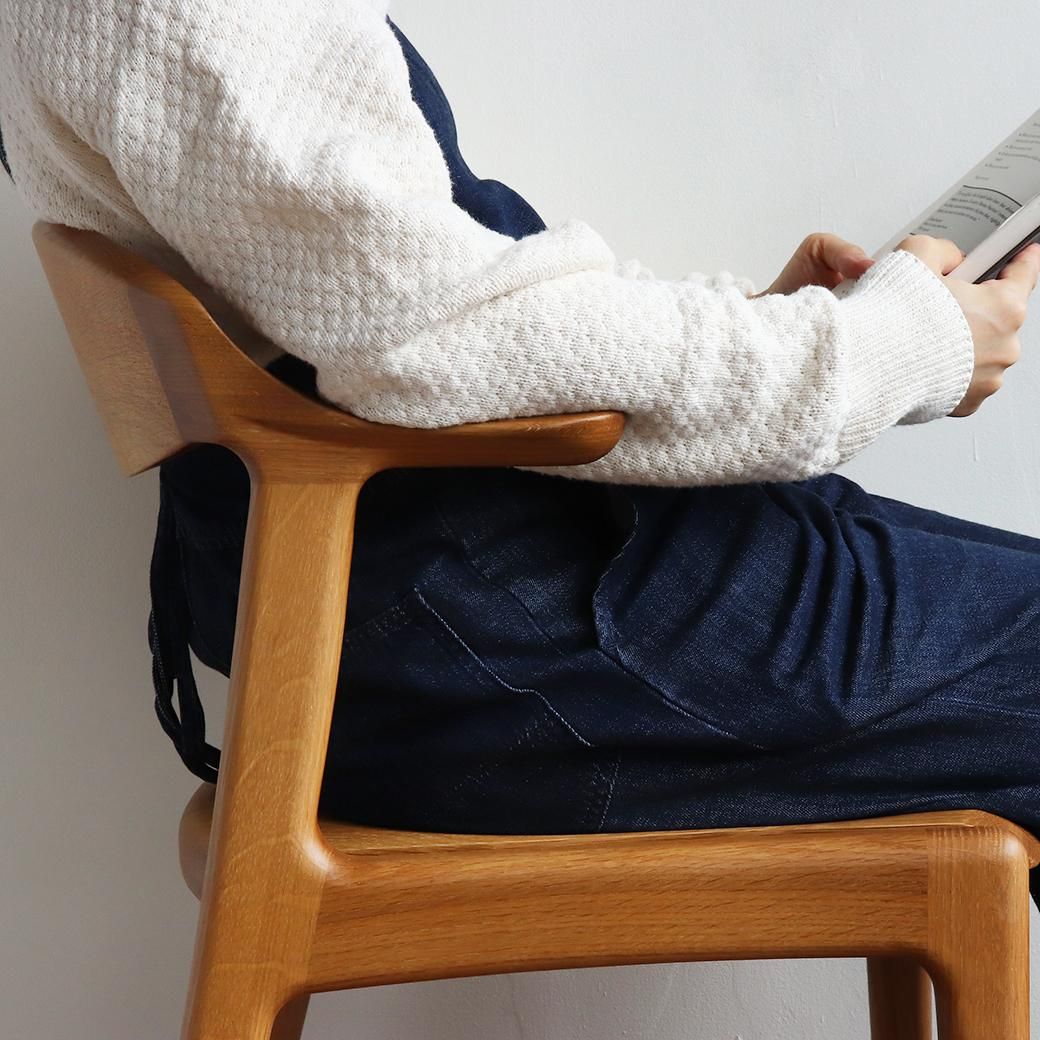 アームチェア/DC354/ナガノインテリア/ホワイトオーク/板座｜三島家具