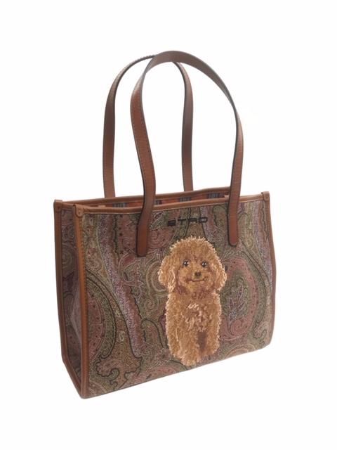美品】ETRO/エトロ/エンブロイダリー/ペイズリートート/トイプードル